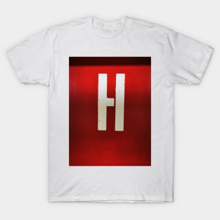 WHITE on RED. UPPER CASE CAPITAL H T-Shirt